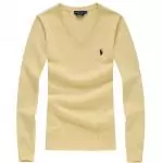 polo-ralph lauren pulls femmes 2019U nouveau v col manche longue jaune